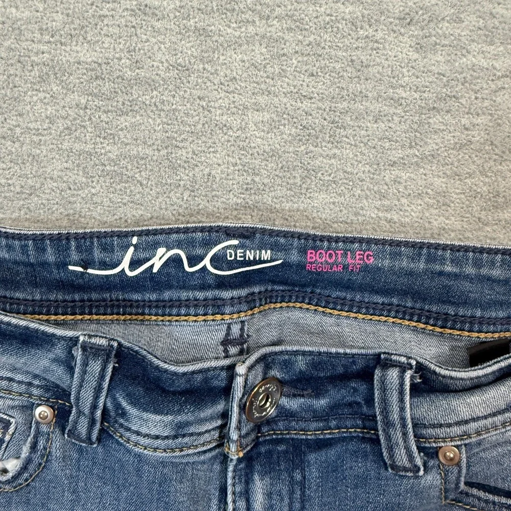 INC Denim Jeans Women 4 Blue Bootcut Regular Fit‎ Mid Rise Stretch Casual